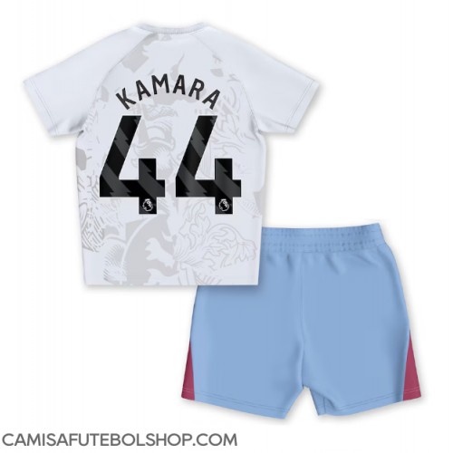 Camisa de time de futebol Aston Villa Boubacar Kamara #44 Replicas 2º Equipamento Infantil 2023-24 Manga Curta (+ Calças curtas)